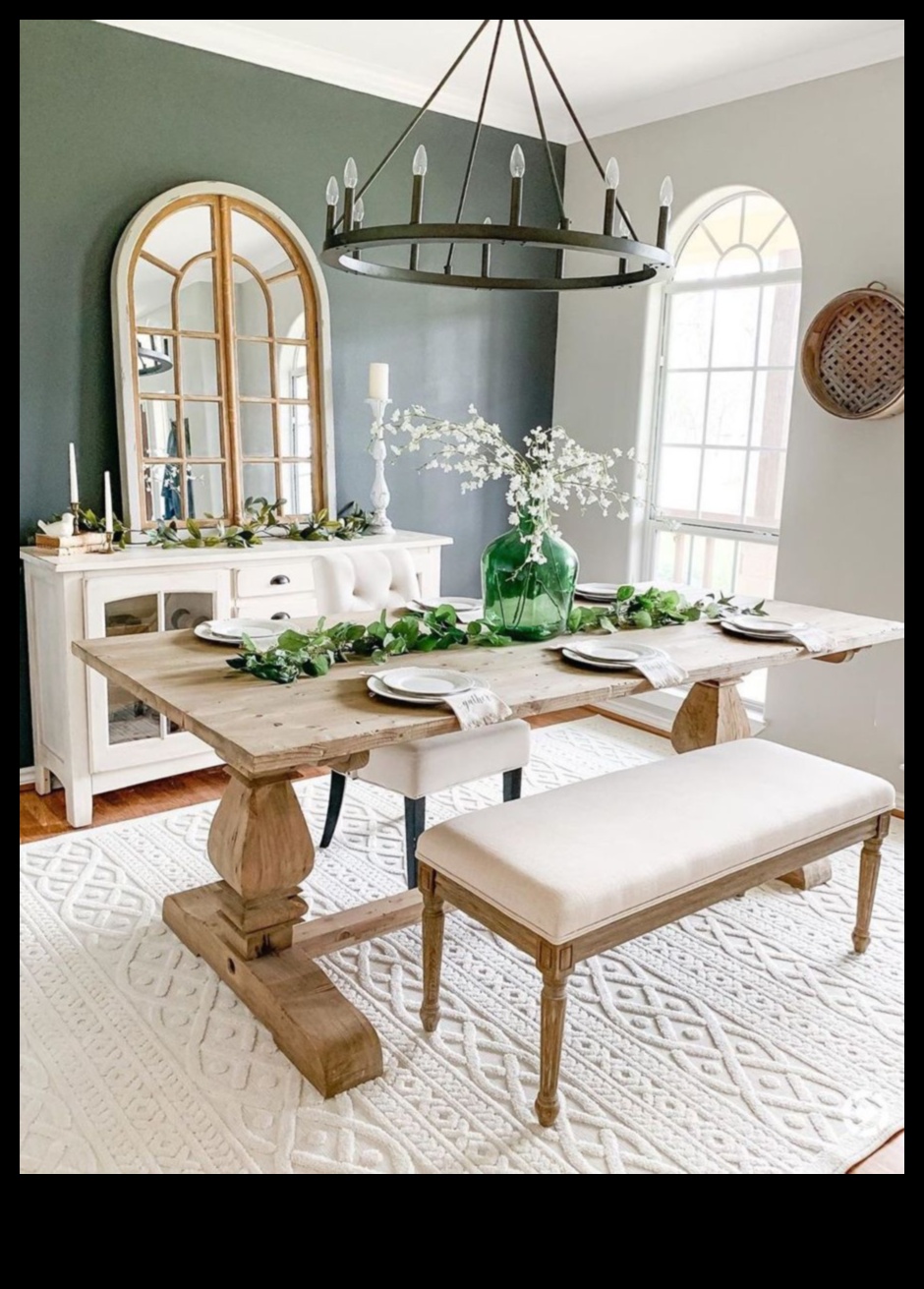 Πώς μπορώ να επιτύχω μια εμφάνιση Urban Farmhouse στην τραπεζαρία μου με τις ιδέες διακόσμησης αγροικιών;