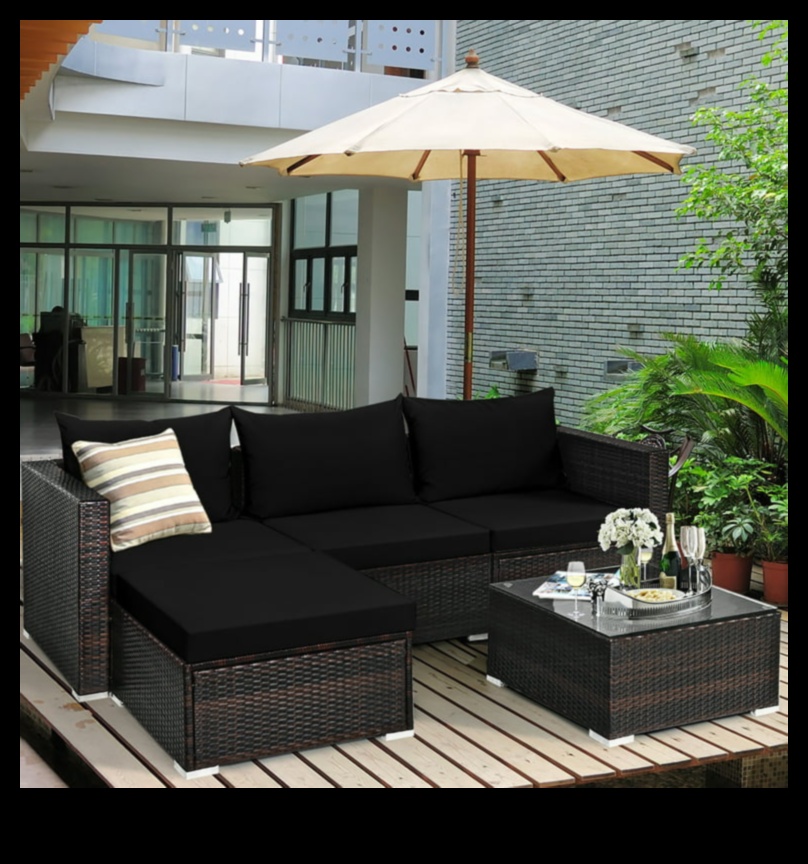 Υπάρχουν συμβουλές για τη διακόσμηση ενός εξωτερικού χώρου σαλονιού με έπιπλα από ρατάν;