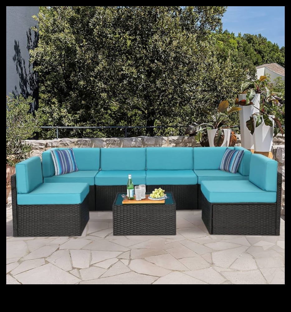 Υπάρχουν συμβουλές για τη διακόσμηση ενός εξωτερικού χώρου σαλονιού με έπιπλα από ρατάν;